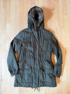 Banana Republic Olive Green Hooded Parka Jacket